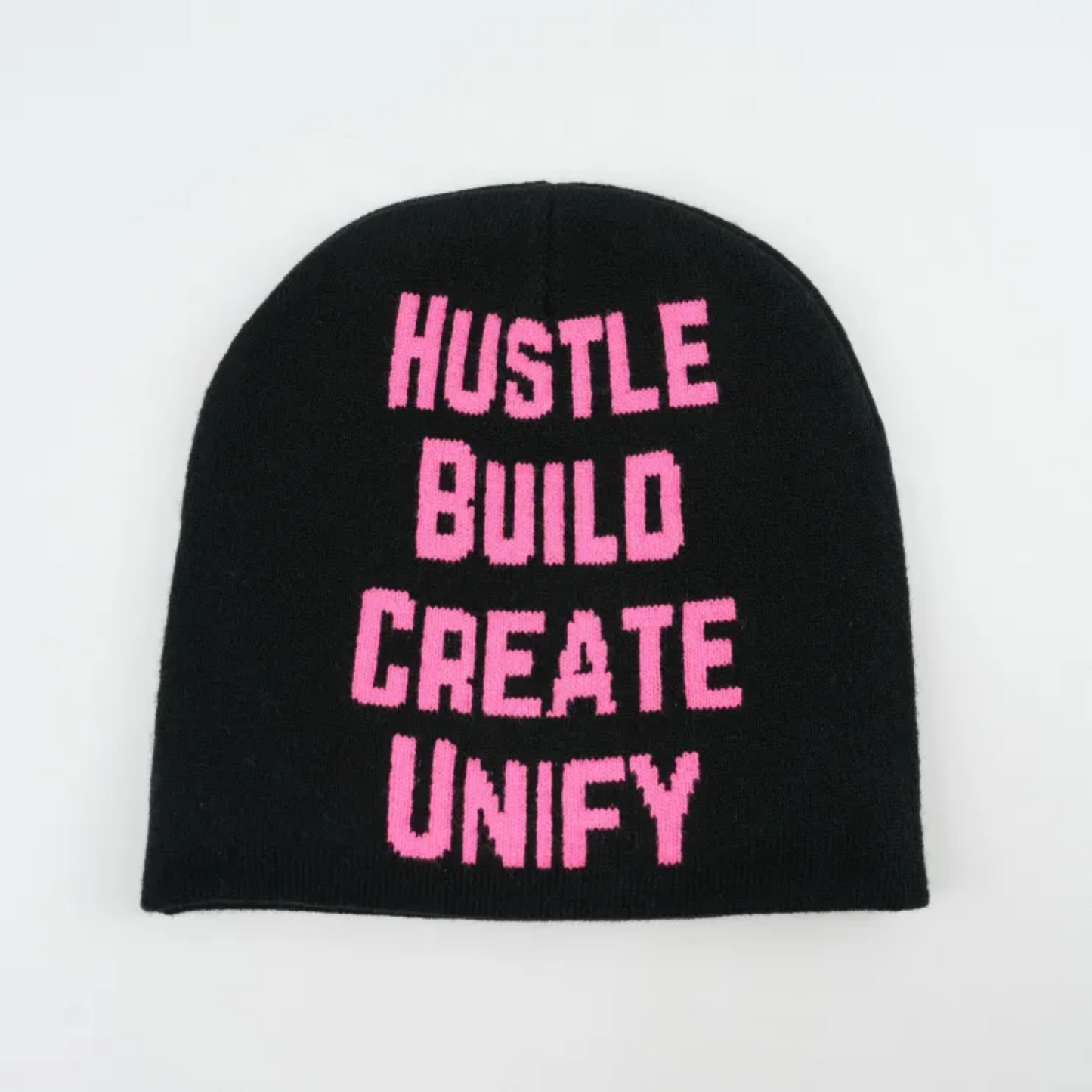 The pink/black satin HBCU Beanie