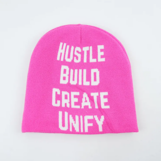 The pink/white satin HBCU Beanie